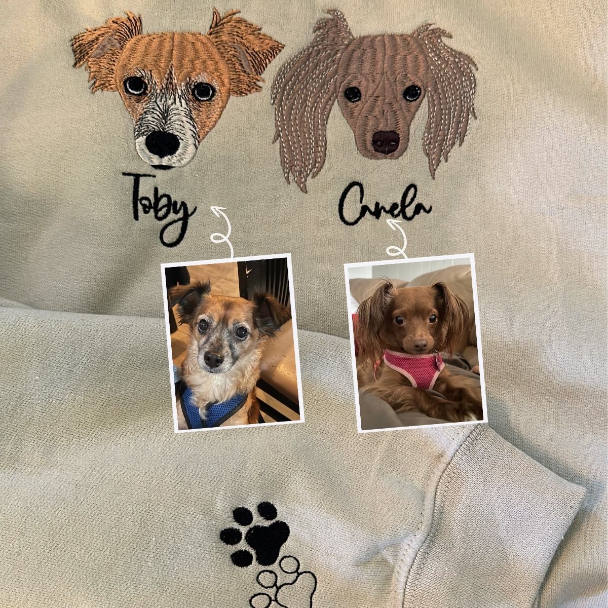 Yorkshire Terrier Sweatshirt or Hoodie, Custom Embroidered with Picture Name