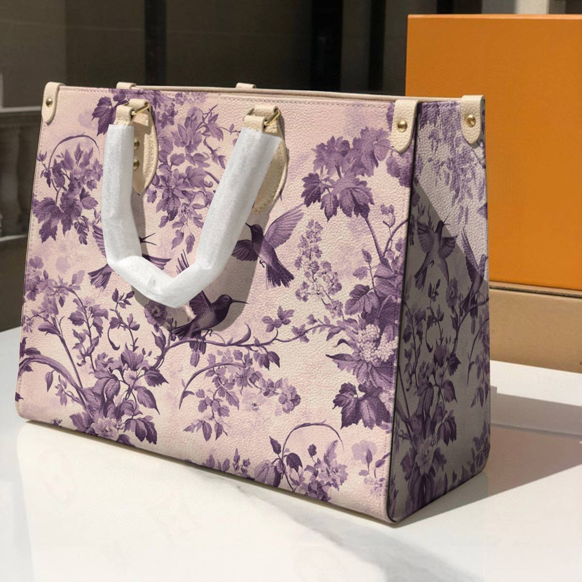 Hummingbird Leather Bag Garden Serenade