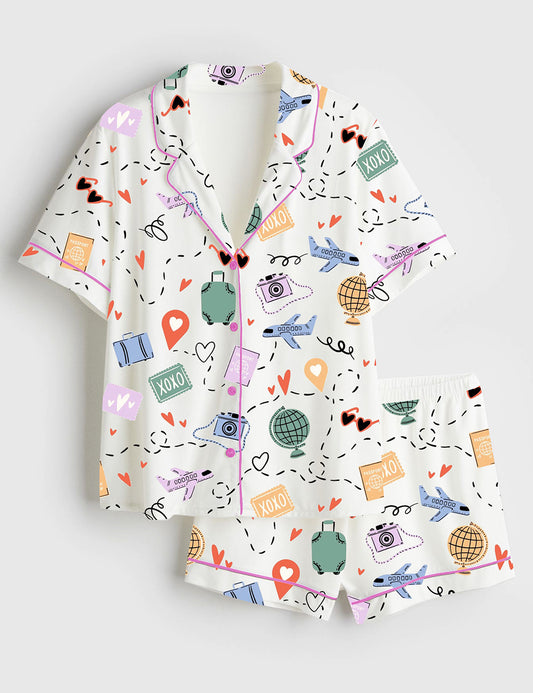 Women's Travel Anywhere Short Sleeve Satin Pajama Set