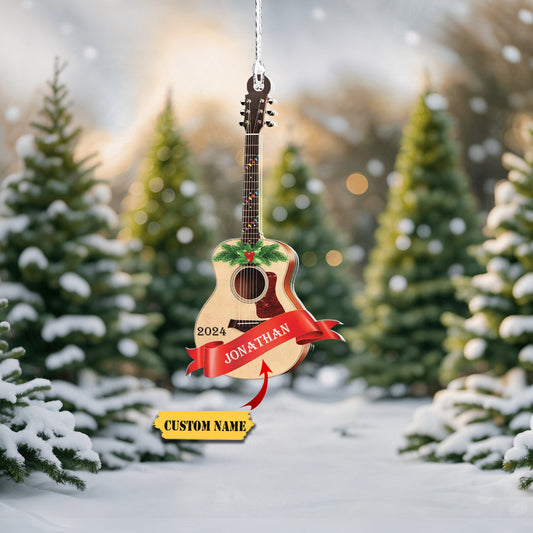 Acoustic Guitar Ornament, Personalized Guitar Christmas Ornaments, Custom Guitar, Ornament Decoration, Ornament For Gift, Ornament Christmas