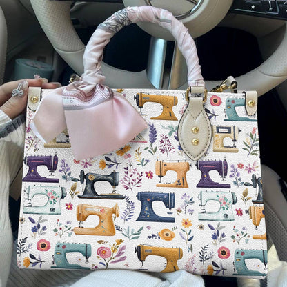 Leather Bag Floral Sewing Machines
