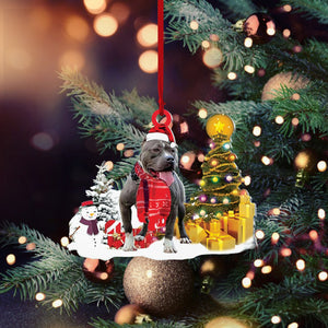 American Bully Dog Christmas Ornament Christmas Tree Hanging Acrylic Ornament Gift, Ornament Decoration, Ornament Christmas - TeeZworldVN