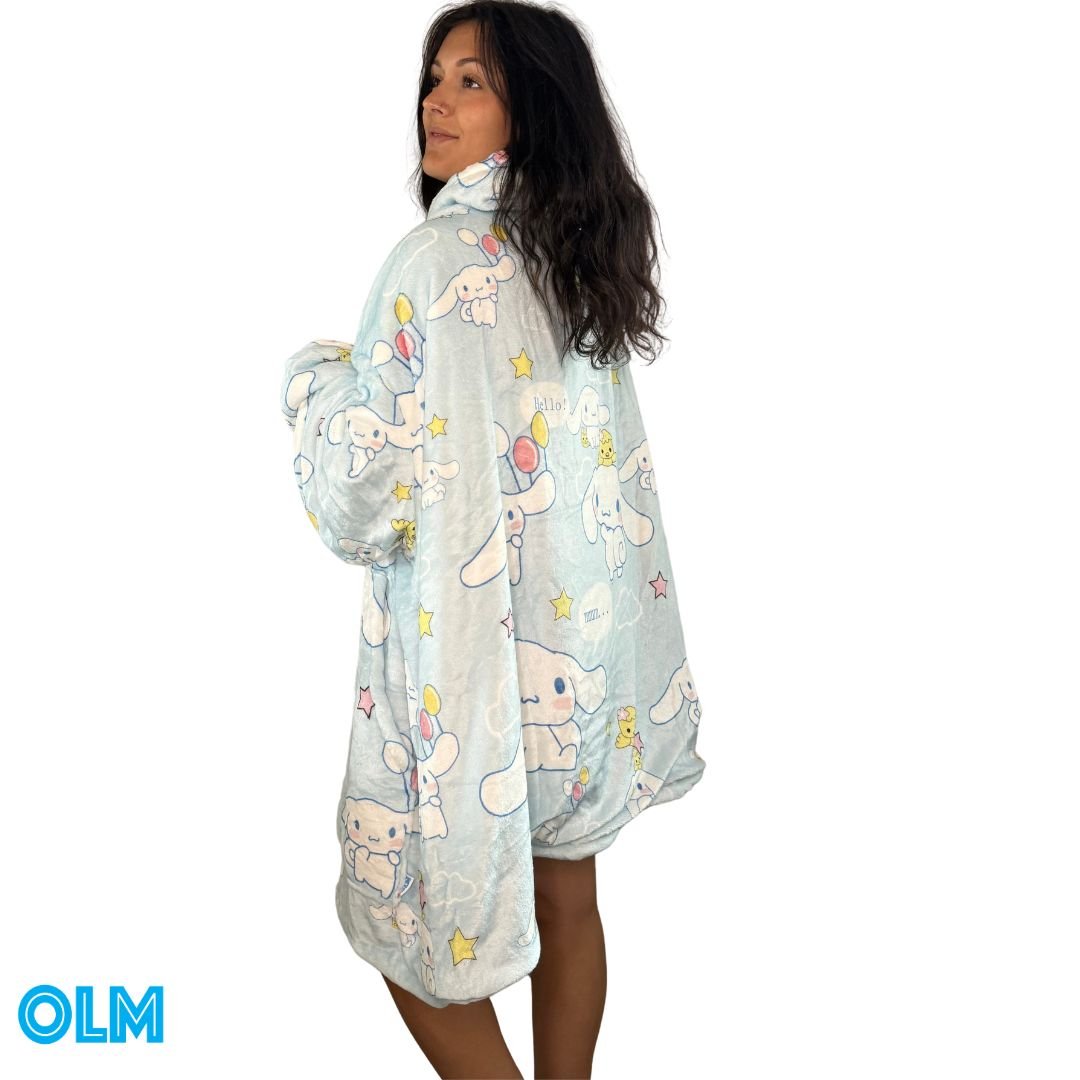 Cinnamoroll  wearable Blanket Hoodie  oversize snuggle Sherpa   unisex adults and kids