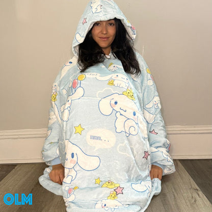 Cinnamoroll  wearable Blanket Hoodie  oversize snuggle Sherpa   unisex adults and kids