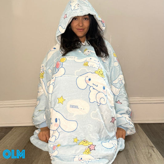 Cinnamoroll  wearable Blanket Hoodie  oversize snuggle Sherpa   unisex adults and kids