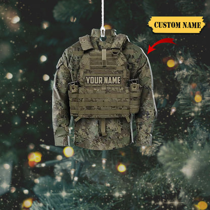 Army Uniform Shaped Ornament - Veteran Gift Ornament - Christmas Gift, Ornament For Him, Gift For Him, Ornament Christmas