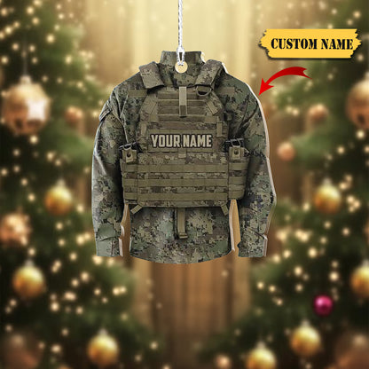 Army Uniform Shaped Ornament - Veteran Gift Ornament - Christmas Gift, Ornament For Him, Gift For Him, Ornament Christmas