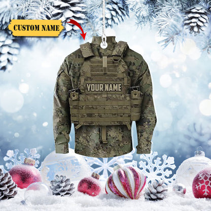 Army Uniform Shaped Ornament - Veteran Gift Ornament - Christmas Gift, Ornament For Him, Gift For Him, Ornament Christmas