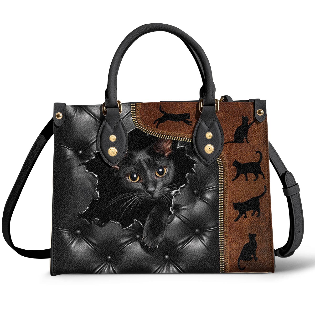 Leather Bag Gorgeous Black Cat