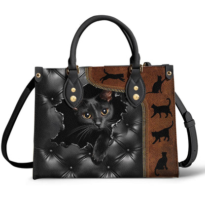 Leather Bag Gorgeous Black Cat
