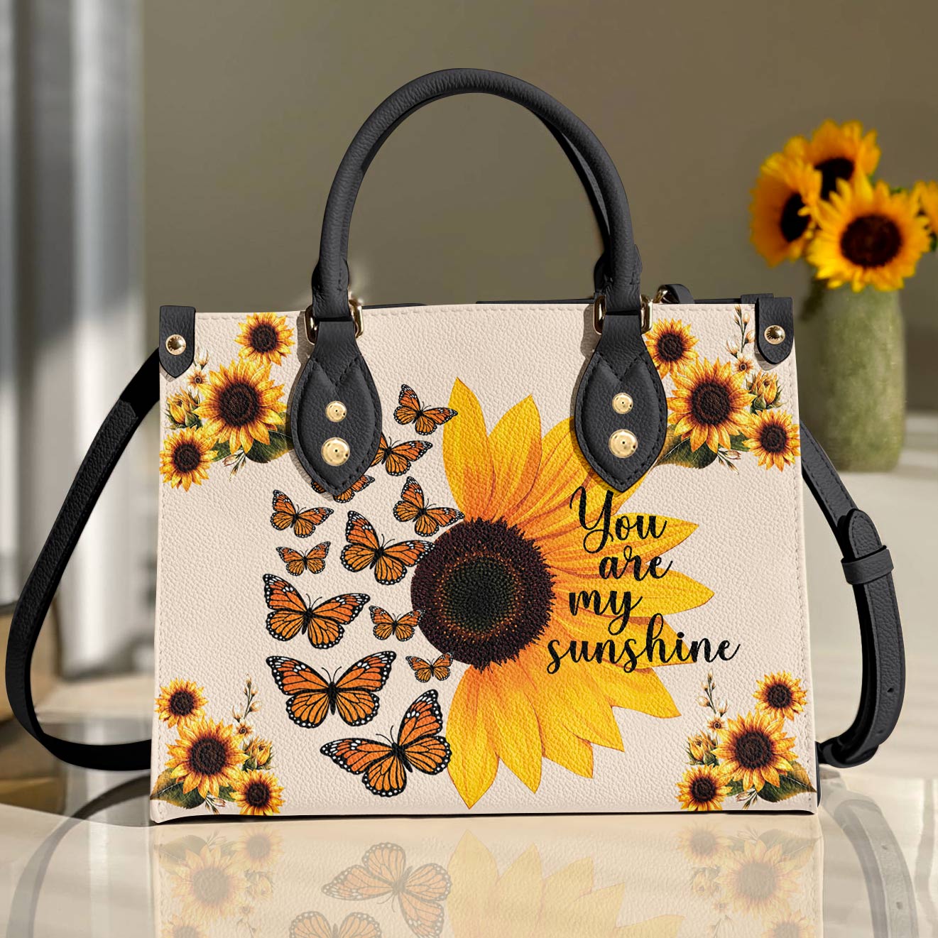 Leather Bag You Are My Sunshine