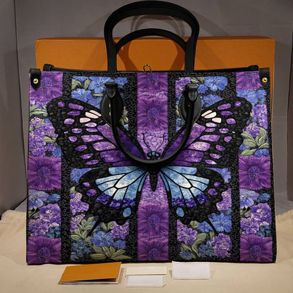 Leather Bag Purple Butterfly Dream
