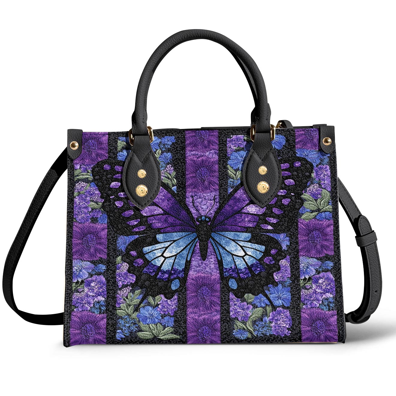 Leather Bag Purple Butterfly Dream