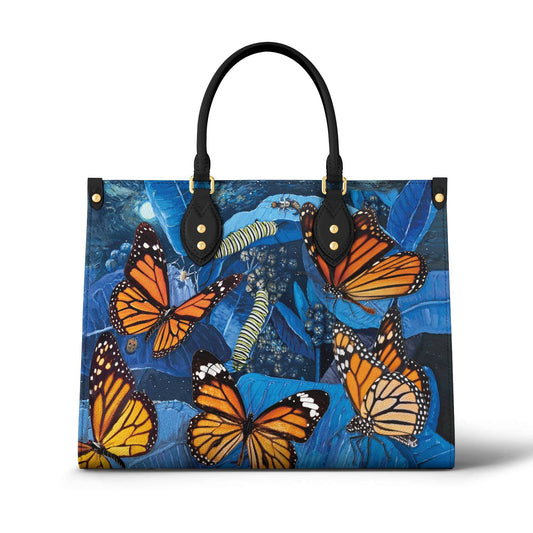Leather Bag Monarch And Milkweed At The Night