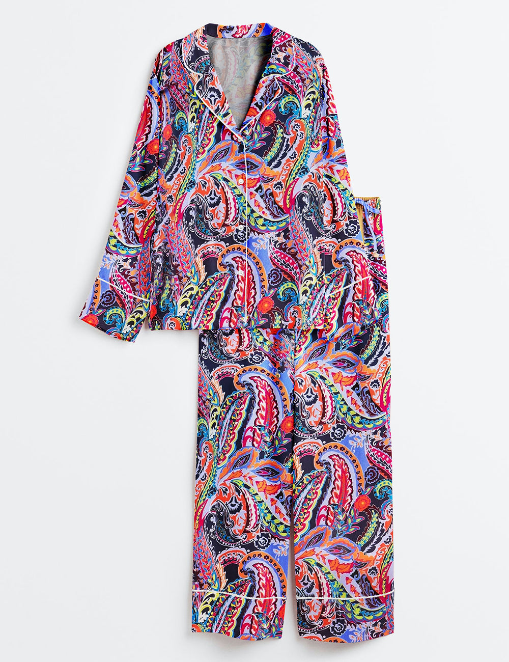 Women's Paisley Parade Long Sleeve Satin Pajama Set