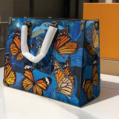 Leather Bag Monarch And Milkweed At The Night