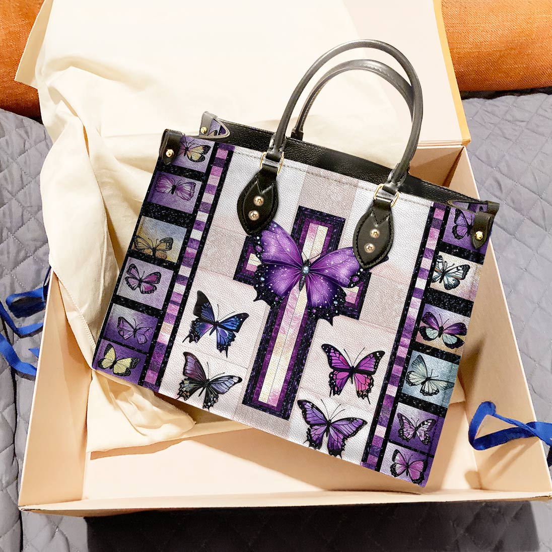 Leather Bag Butterfly Blessings