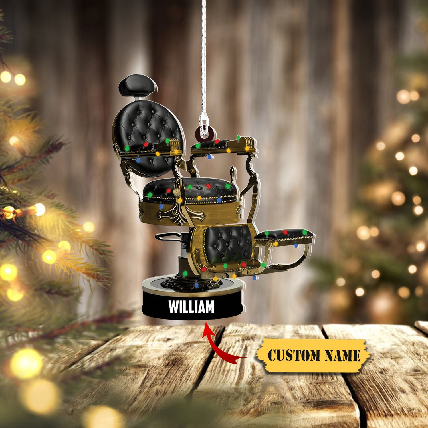 Barber's Chair Personalized Cut Ornament Christmas Gift For Barber, Ornament Decoration, Ornament Christmas