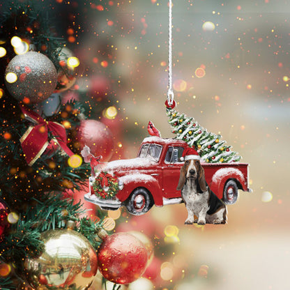 Basset Hound Cardinal & Truck Two Sided Ornament Dog Ornament Coolspod, Ornament Decoration, Ornament Christmas - TeeZworldVN