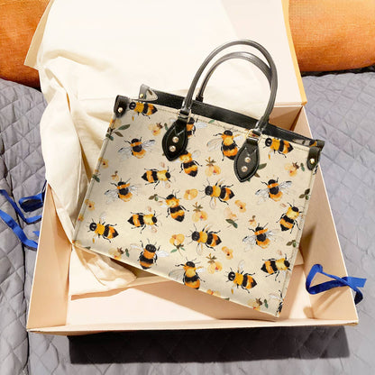 Leather Bag Charming Floral Bee