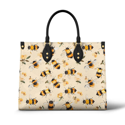 Leather Bag Charming Floral Bee