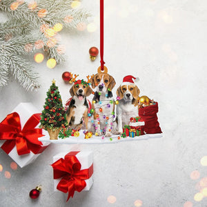 Beagle-Christmas Dog Friends Hanging Christmas Plastic Hanging Ornament, Ornament Decoration, Ornament Christmas - TeeZworldVN