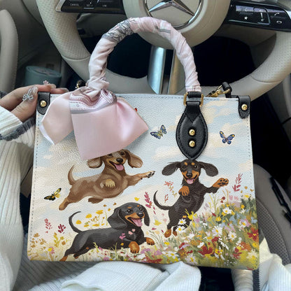 Leather Bag Happy Dachshunds