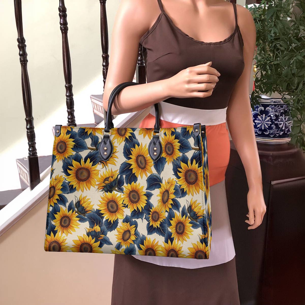 Leather Bag Twilight Sunflower