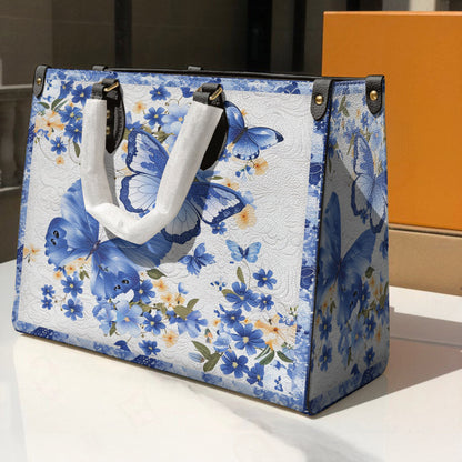 Leather Bag Beautiful Floral Butteflies
