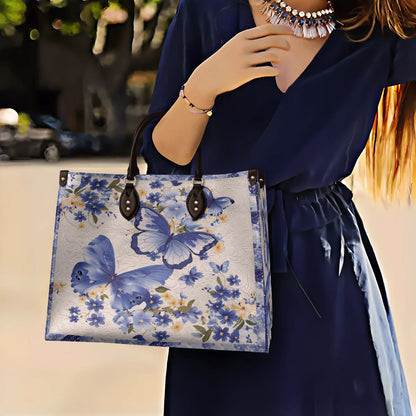 Leather Bag Beautiful Floral Butteflies