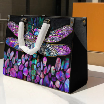 Dragonfly Leather Bag Iridescent Wings