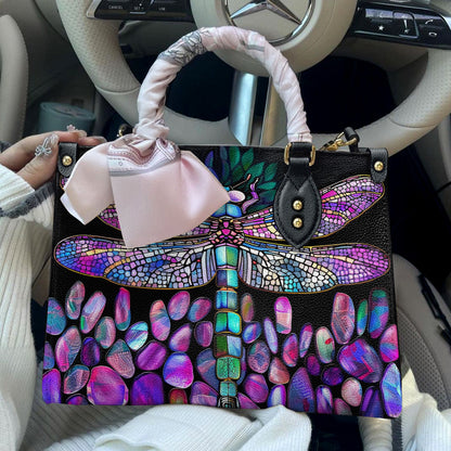 Dragonfly Leather Bag Iridescent Wings