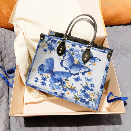 Leather Bag Beautiful Floral Butteflies
