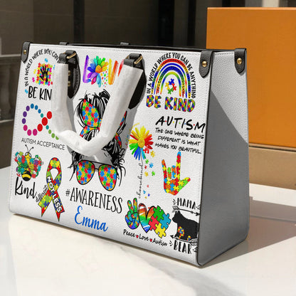 Lorva Personalized Autism Leather Bag Happy Mom