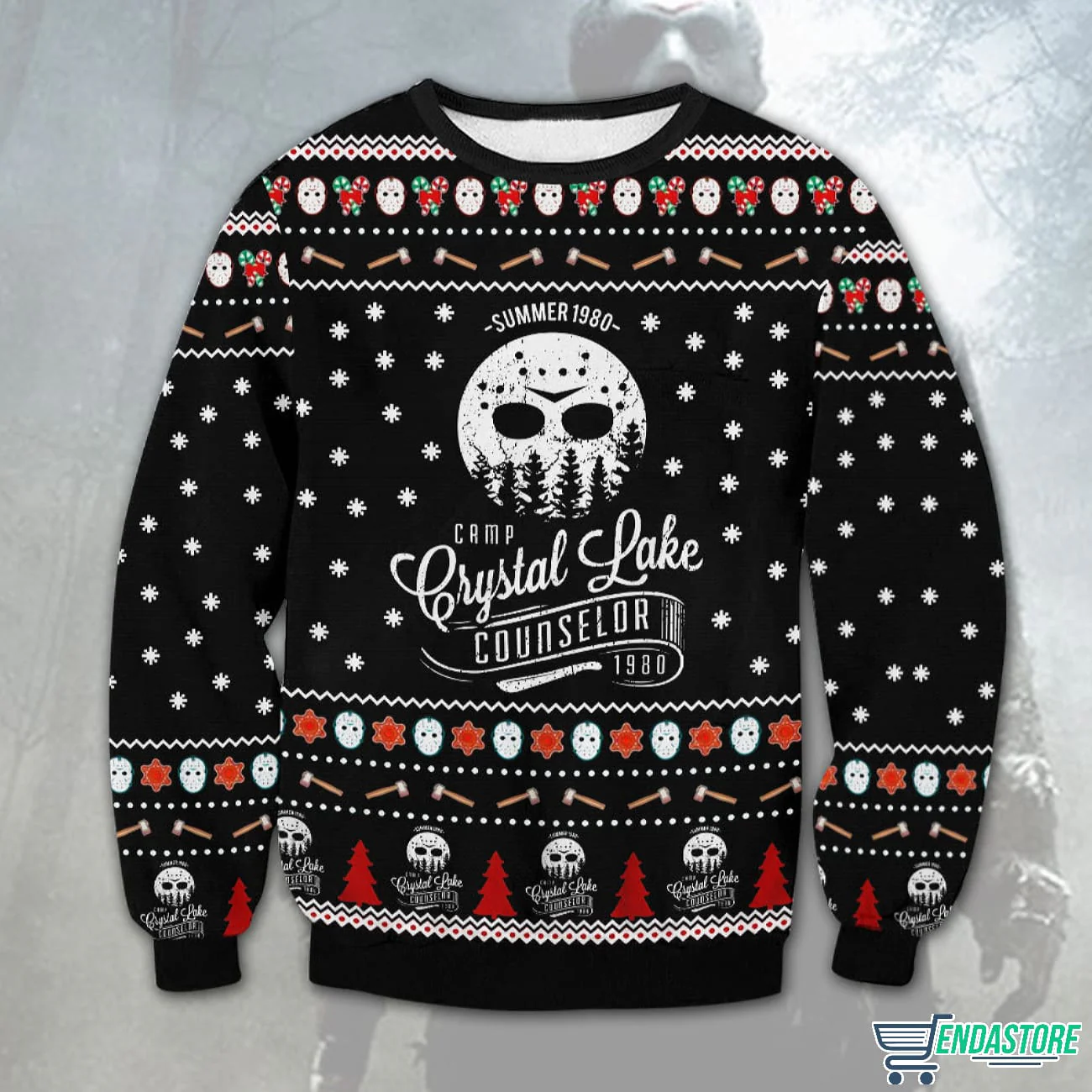 Camp Crystal Lake Counselor Ugly Christmas Sweater – 1980 Horror Holiday Jumper