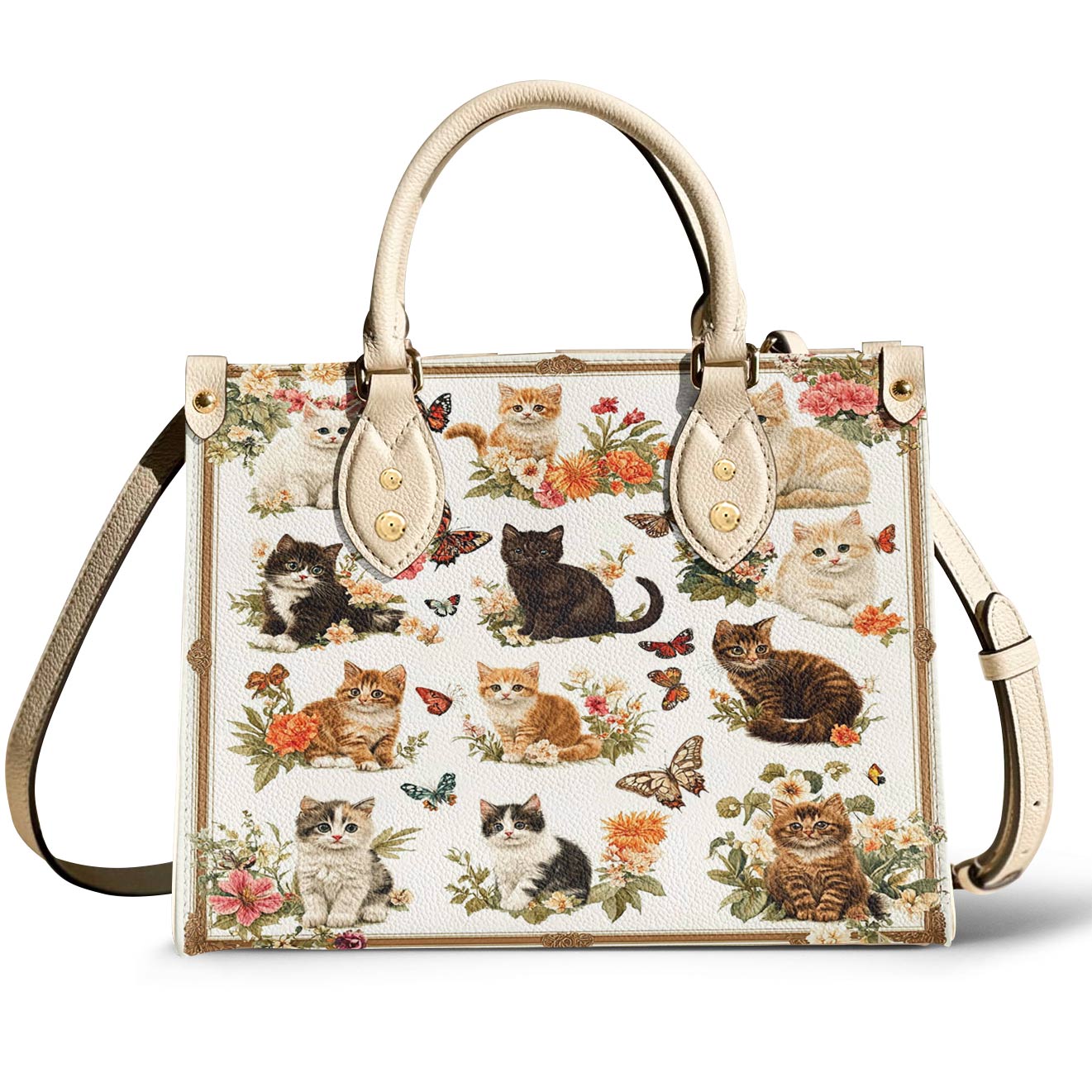 Leather Bag Cottage Kittens