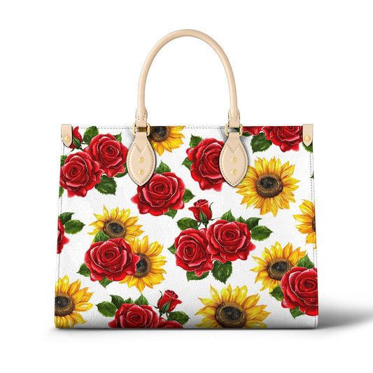Leather Bag Blooming Elegance