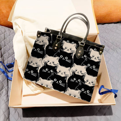 Leather Bag Cute Fat Cats