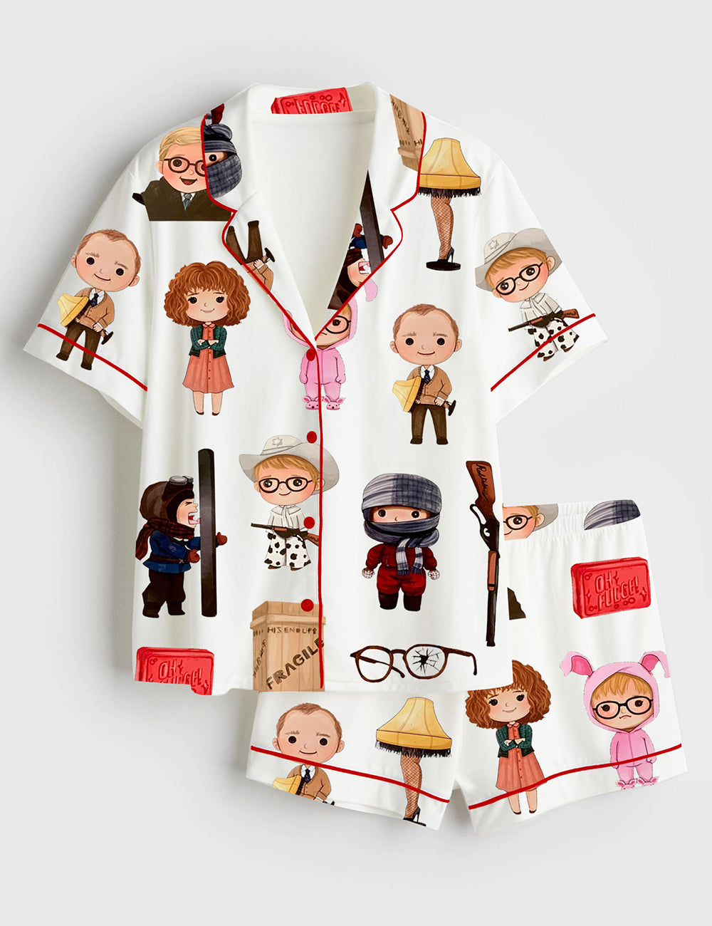 Women’s A Christmas Story Short Sleeve Satin Pajama Set