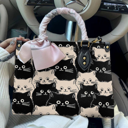Leather Bag Cute Fat Cats