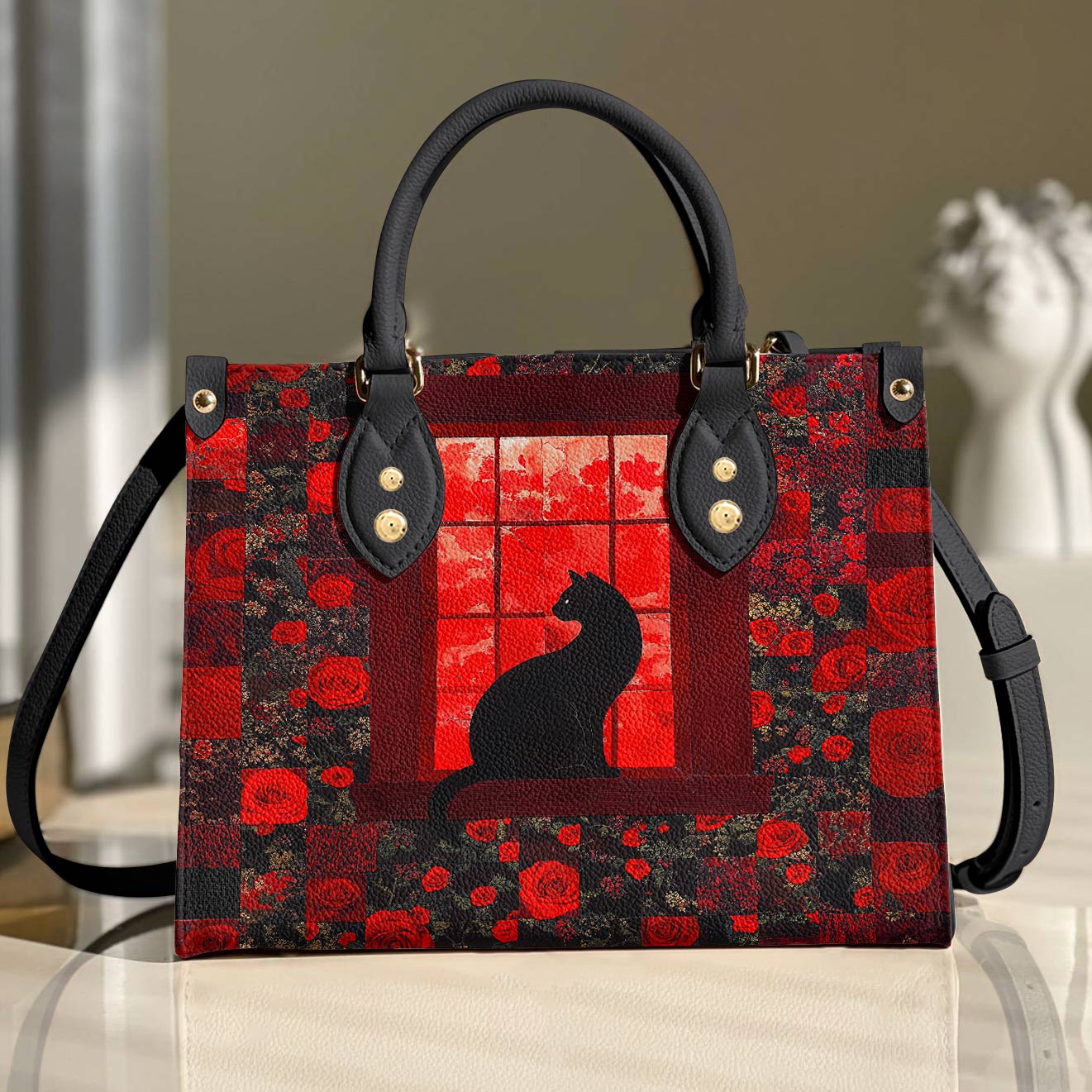 Leather Bag Midnight Rose Window