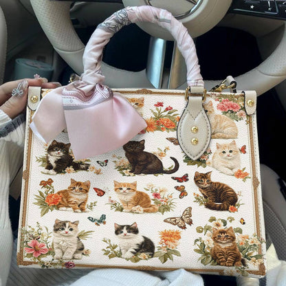 Leather Bag Cottage Kittens