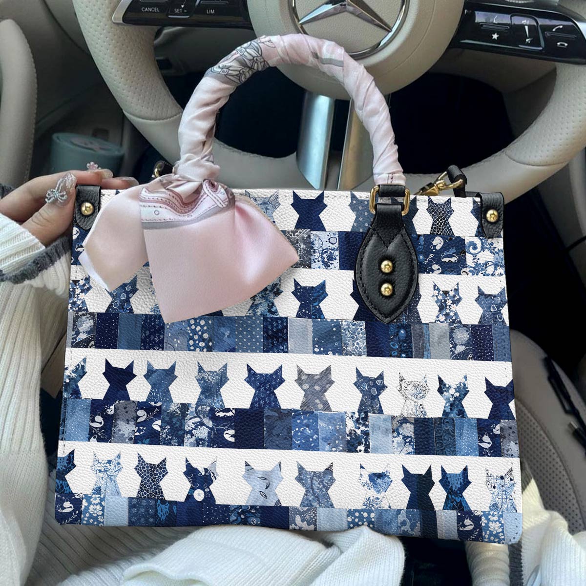 Leather Bag Patchwork Purrs