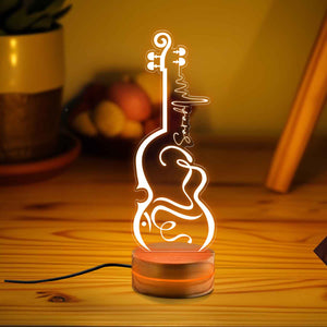 Personalized Guitar LED Night Light Lamp, Personalized with Your Name or Text, Music Theme Gift, Gift for Guitarist, Gift for Music Lovers.