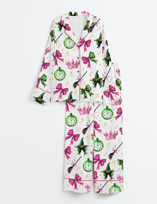 Women's Coquette Wicked Long Sleeve Satin Pajama Set