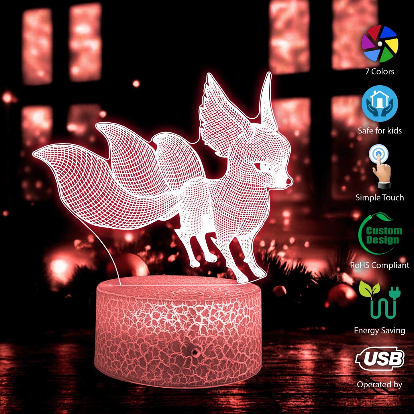 Dolphin Night Light, Sea Animal Night Light, Kid's Bedroom Bedside Lamp, Sea Decor, Perfect for Dolphin Lovers, Kids' Rooms & Unique Gifts.