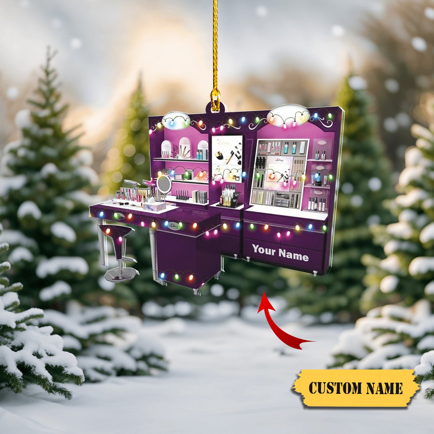 Cosmetics Make-up Designer Ornament,Makeup Showcase Artist Christmas Ornament, Ornament Decoration, Ornament Christmas