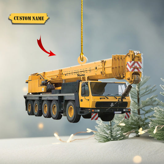 Custom Crane Vehicles Ornament, Heavy Equipment Operator Ornament, Excavator Car 2, Ornament Decoration, Ornament For Gift, Ornament Christmas