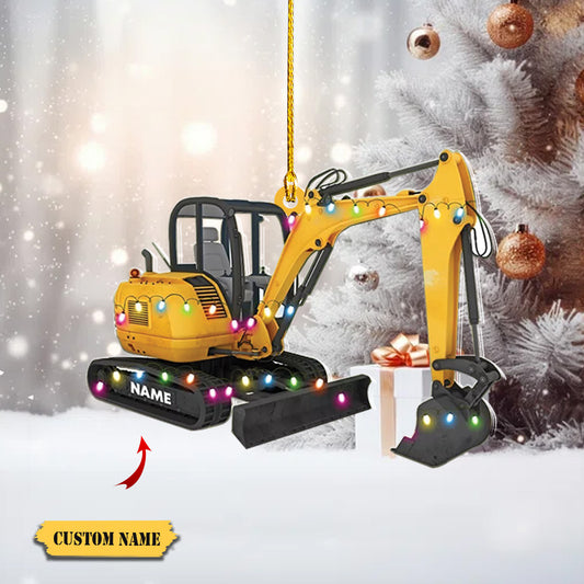 Custom Excavator Christmas Ornament, Excavator Christmas tree hanging decor - Copy, Ornament Decoration, Ornament For Gift, Ornament Christmas
