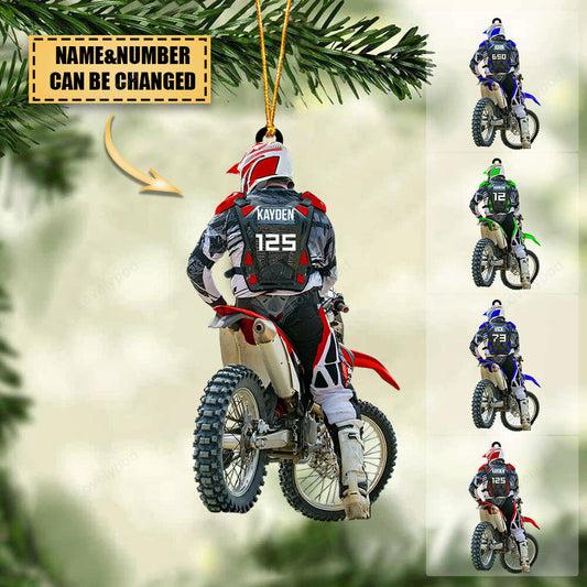Custom Name Motocross christmas Ornament, Personalize Motocross Biker Christmas tree decor Ornament, Ornament Decoration, Ornament For Gift, Ornament Christmas